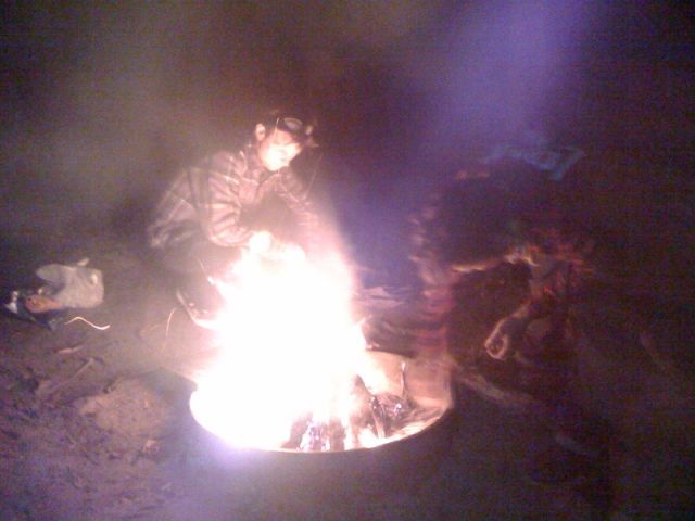 The Boy Scouts cranked up a fire