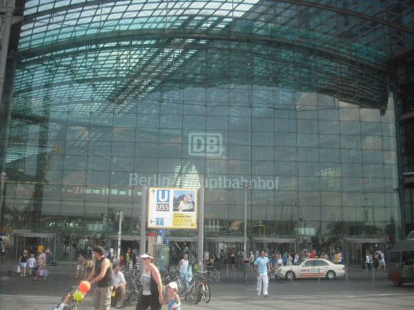 Berlin's train station was very modern and cool