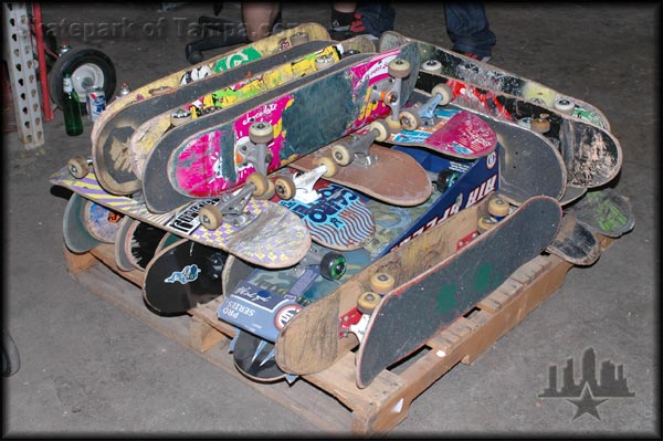 Some of the finished skateboards