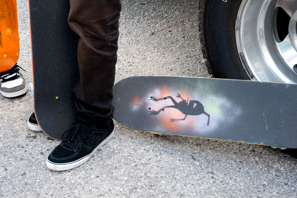 Andrew Reynods' shoes and Ed Templeton's board