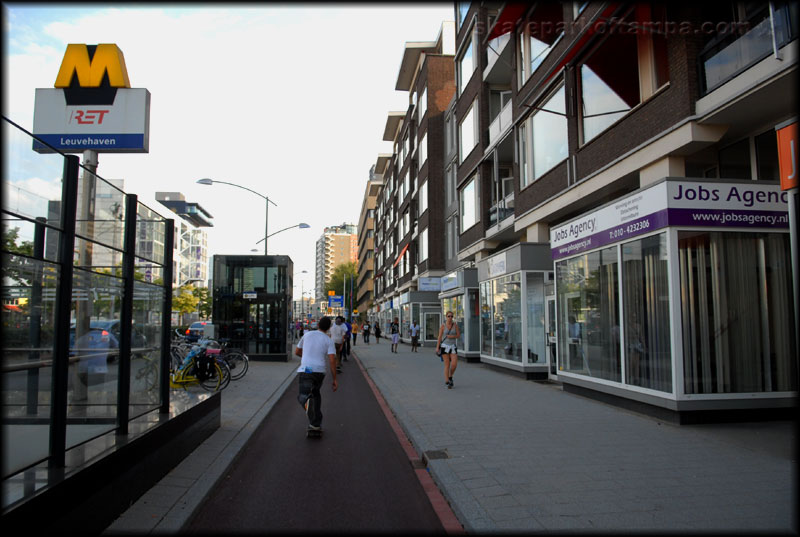 Rotterdam Skateboarding in the Bike Lane