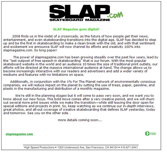Slap is soon to be going 100% digital