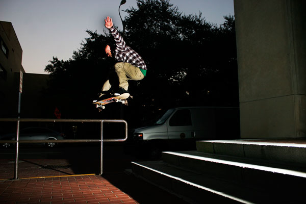 Frosty battled this ollie over the rail in Baton