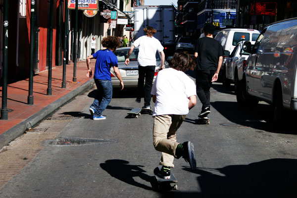 We skated up and down Bourbon Street New Orleans