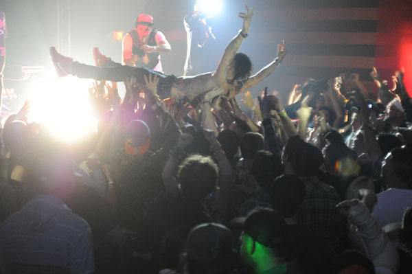 Yelawolf crowd surfing