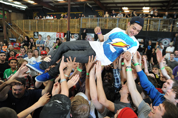 Crowd surfer Chaz Ortiz was probably a lot easier