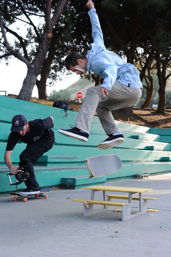Chris Roberts heelflips it while HiDefJoe | Skatepark of Tampa Photo