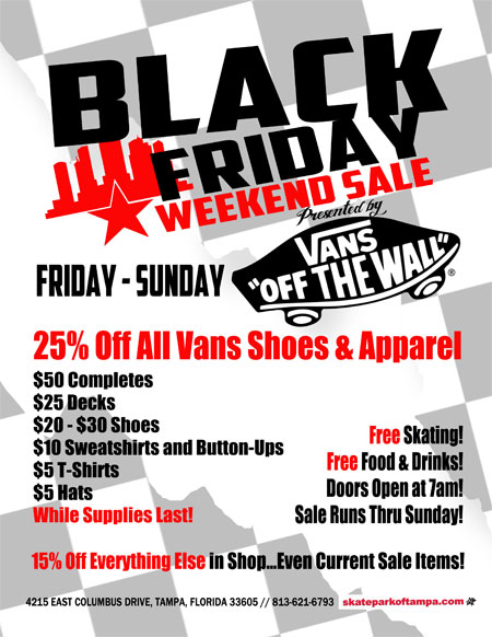 Black Friday Weekend Sale presented by Vans 2011 | Skatepark of Tampa Photo