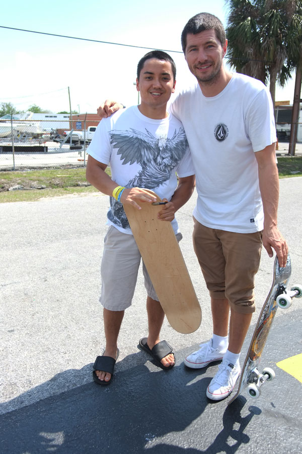 Rune Glifberg being stopped for autographs outside | Skatepark of Tampa  Photo