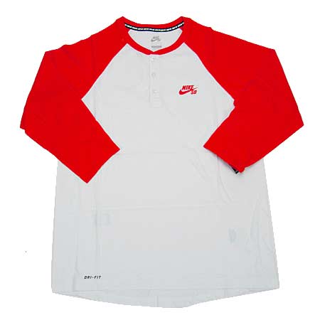 Nike SB Dri-Fit 3/4 Sleeve Henley T Shirt in stock at SPoT Skate Shop