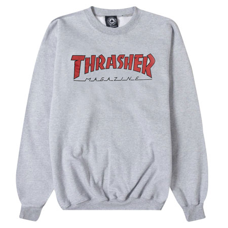 Thrasher Magazine Outlined Crewneck Sweatshirt, Ash Grey in stock at SPoT  Skate Shop