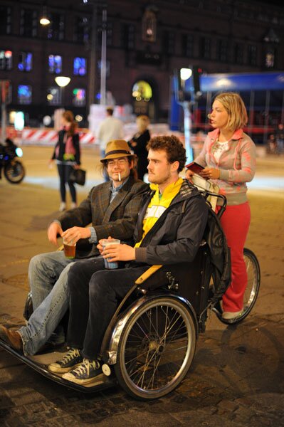Random dudes on a rickshaw ride. Impossible cool — Skatepark of Tampa