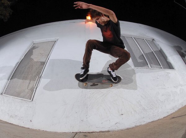 Dylan Perry wall surfing, catch some concrete bro — Skatepark of Tampa