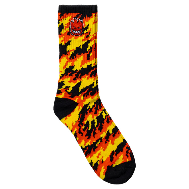 Spitfire Bighead Embroidered Flame Crew Socks