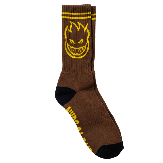Spitfire Bighead Brown Gold Crew Socks