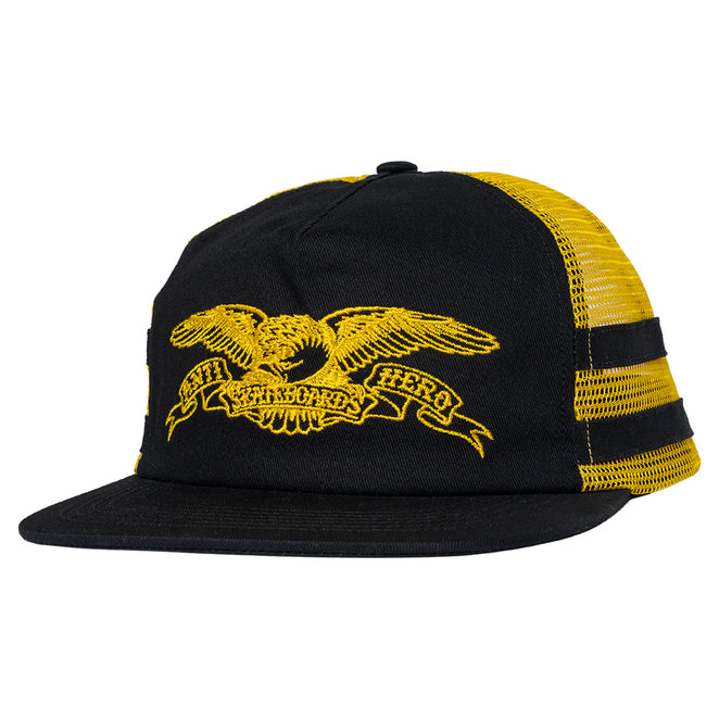 Anti-Hero Basic Eagle Black Yellow Trucker Snap-Back Hat