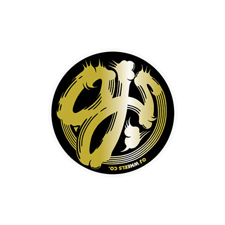 OJ 3 Brush Logo Gold Foil Sticker — Skatepark of Tampa