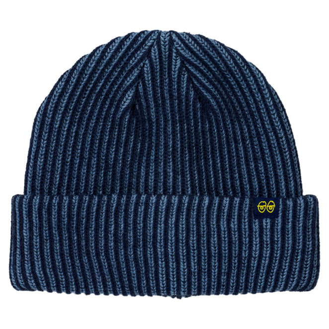 Krooked Eyes Cuff Navy Beanie