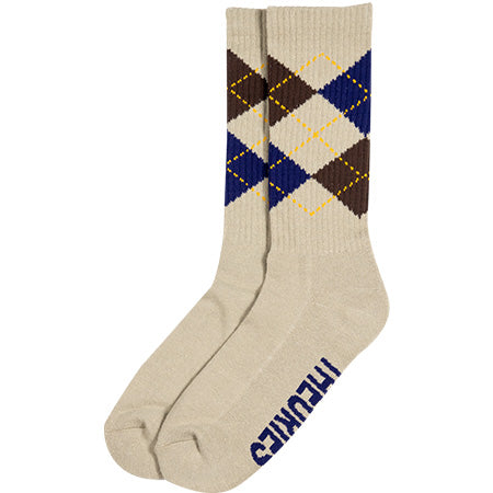 Theories Stamp Argyle Crew Socks