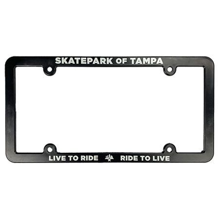 Skatepark of Tampa Live To Ride License Plate Frame