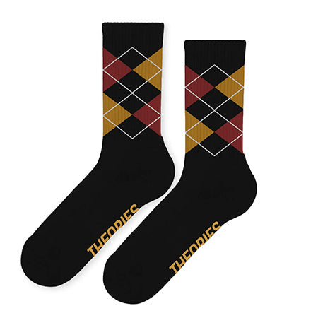 Theories Stamp Argyle Crew Socks