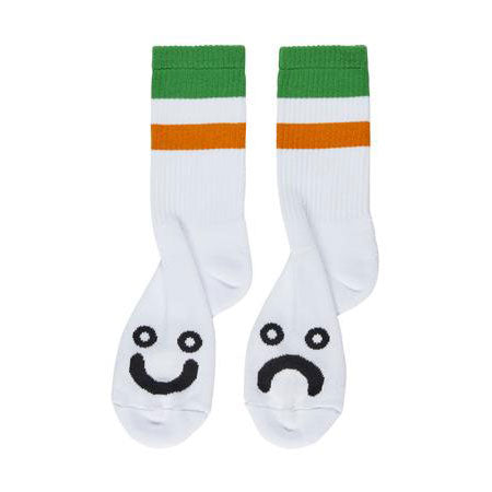 Polar Skateboards Happy Sad Stripes Crew Socks