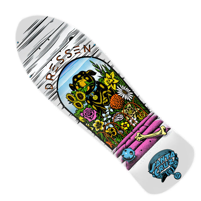 Santa Cruz Dressen Pup Reissue Shaped White Deck