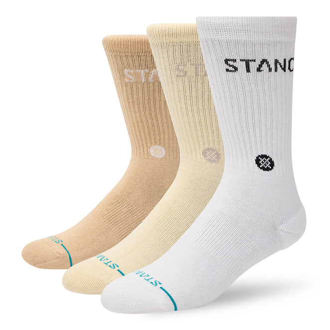 Stance Origin 3 Pack Cream Crew Socks