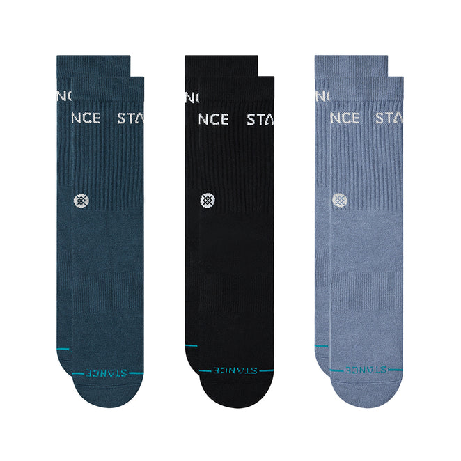 Stance Origin 3 Pack Indigo Crew Socks