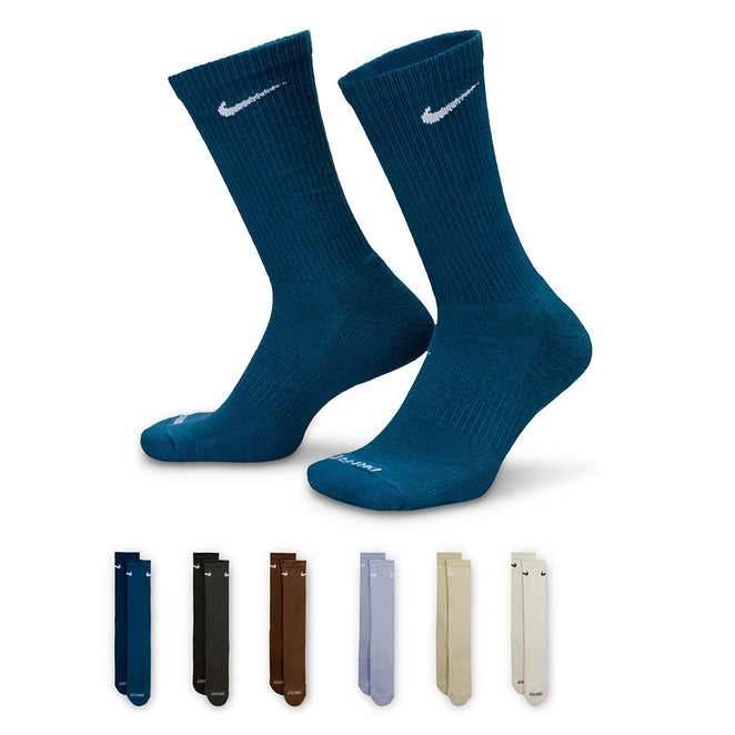 Nike Everyday Plus Cushioned 6-Pack Multi-Color Crew Socks