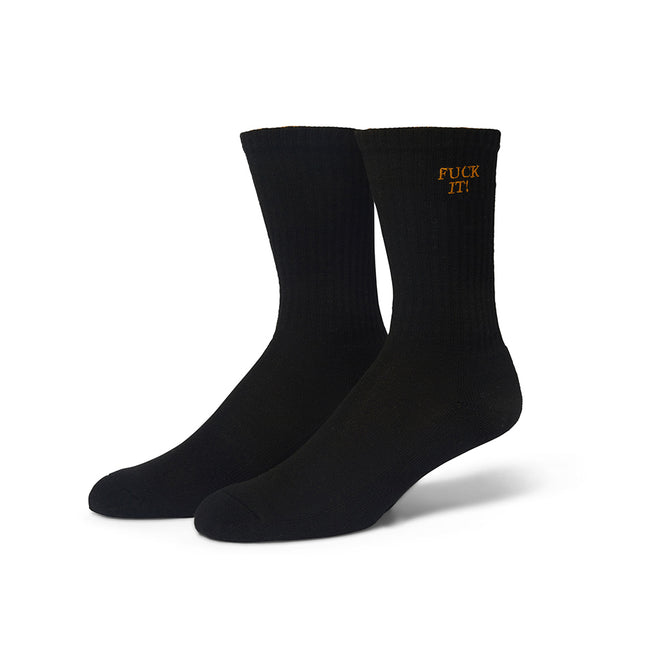 HUF Fuck It Embroidered Black Socks