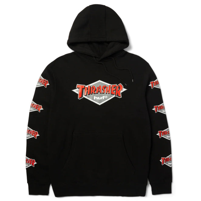 HUF x Thrasher Logo Pullover Hooded Sweatshirt