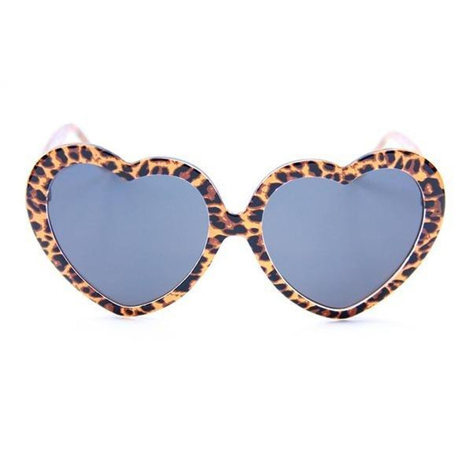 Happy Hour Eyewear Heart On Leopard Sunglasses