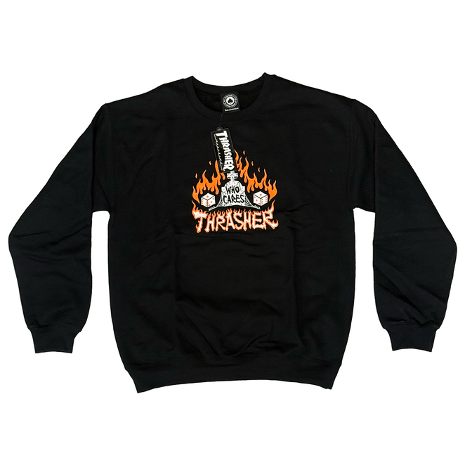 Thrasher Magazine Who Cares By Neckface Crew Neck Sweater