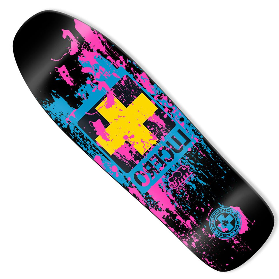 Black Label John Lucero Splatter Cross Shape Deck — Skatepark of Tampa