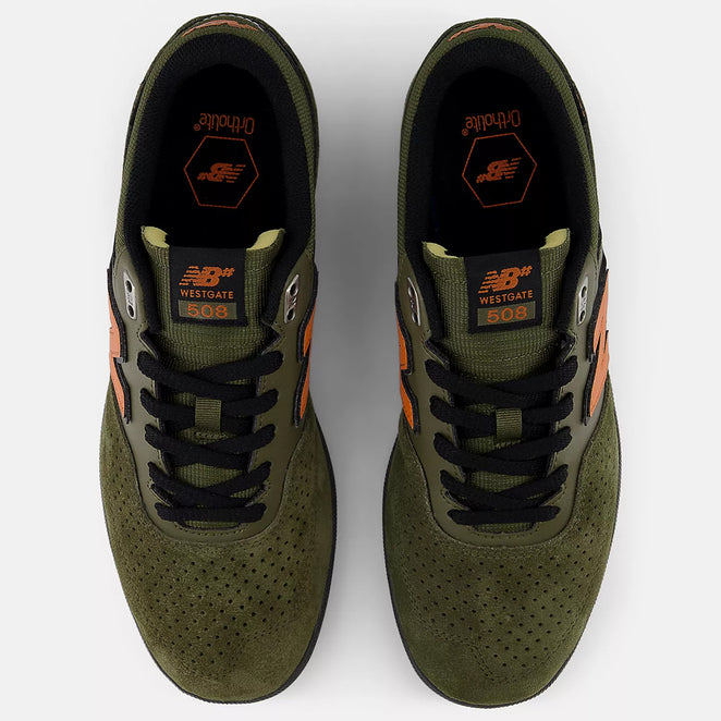 New Balance Numeric Brandon Westgate 508 Olive Burnt Orange Shoes