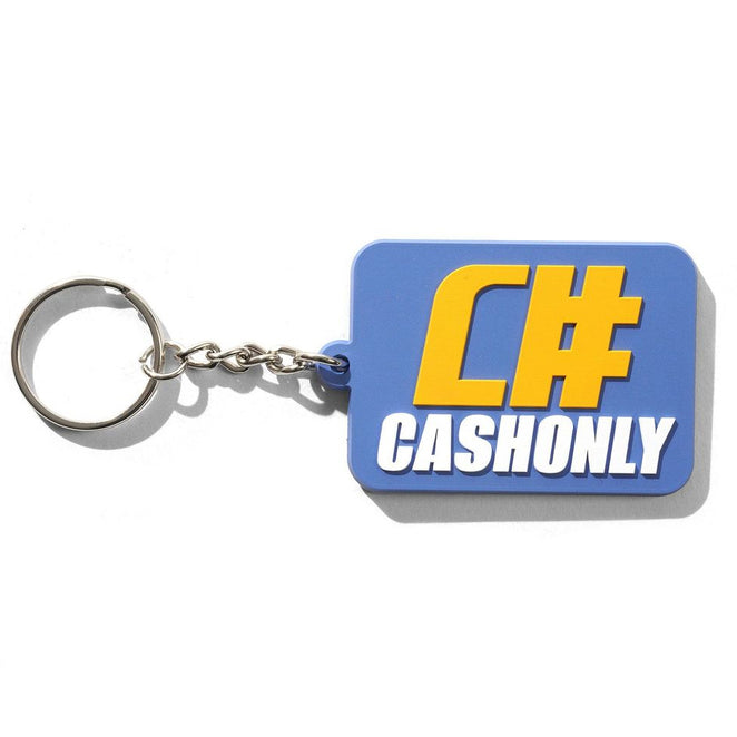 Cash Only Numeric Rubber Keychain