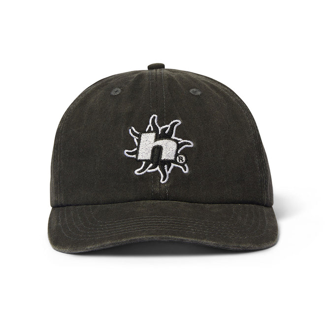 HUF Washed Black Sol Denim 6-Panel Strap-Back Hat