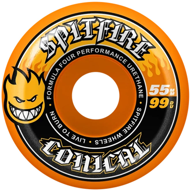 Spitfire Orange Conical Full Formula Four 99D Wheels