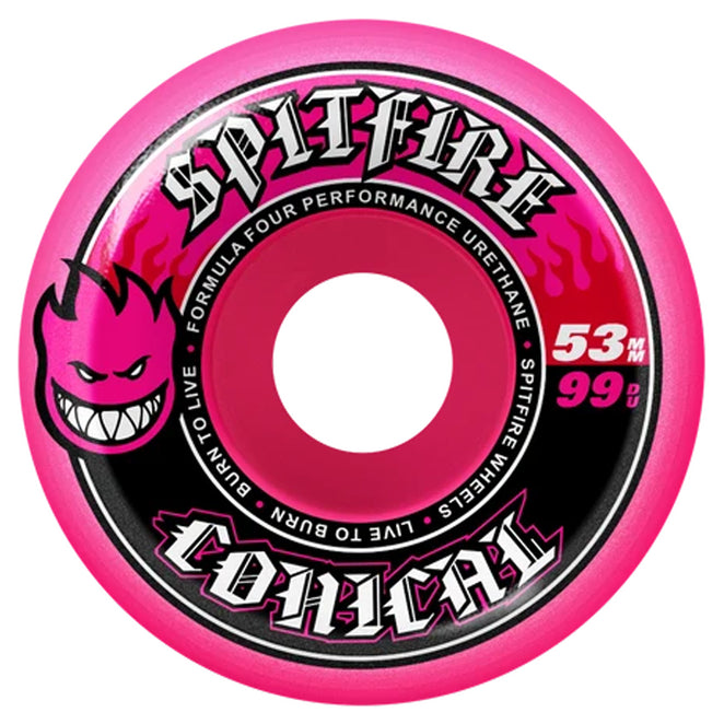 Spitfire Pink Conical Full Formula Four 99D Wheels