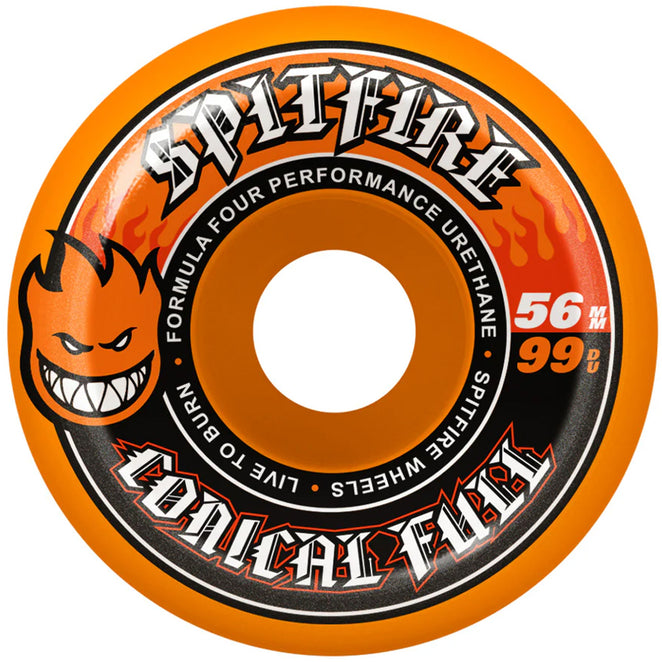 Spitfire Conical Full Orange Formula Four 99D Wheels