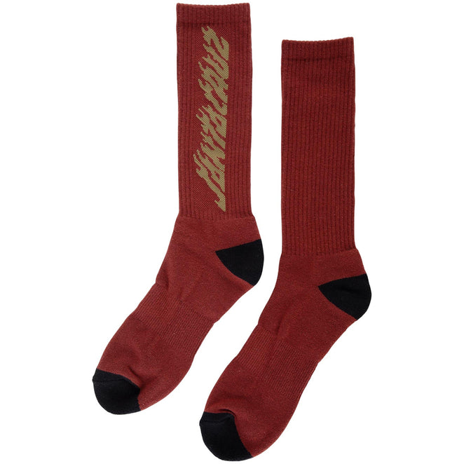 Santa Cruz Solid Flame Strip Crew Socks