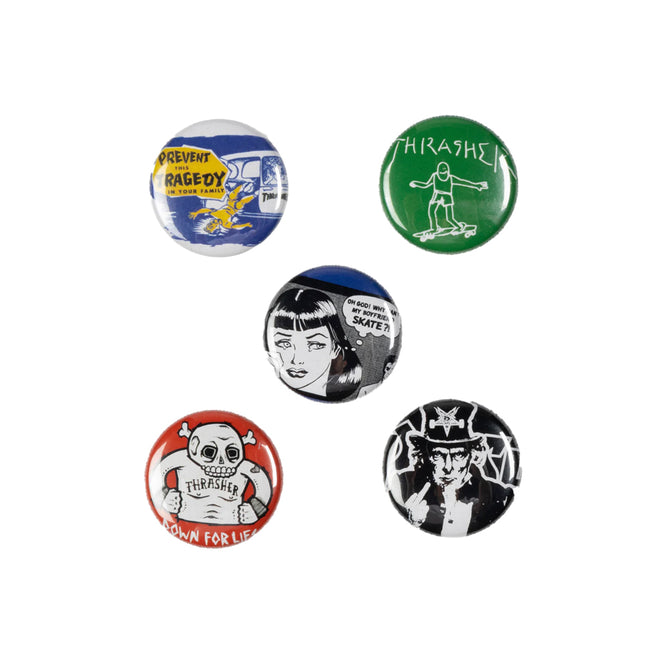 Thrasher Magazine Usual Suspects Button Set