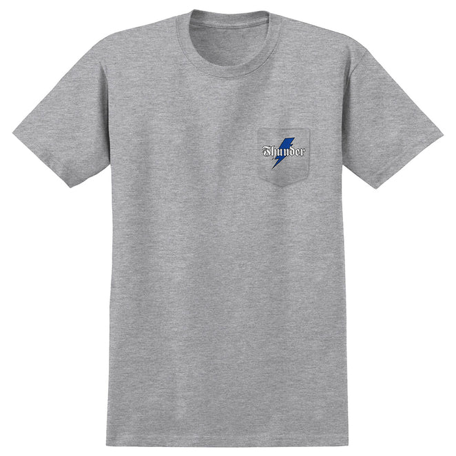 Thunder Bolt Script Pocket T Shirt