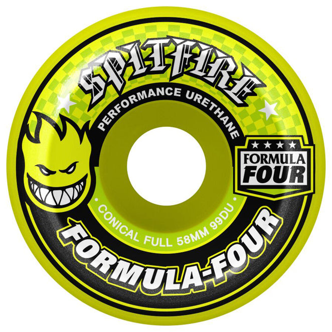 Spitfire Formula Four 99D Conical Full Neon Yellow Wheels