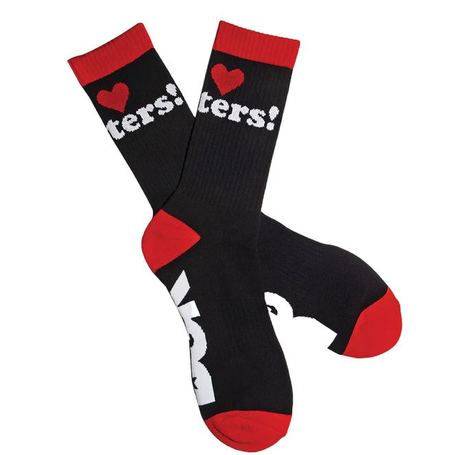 DGK Haters Black Red Crew Socks
