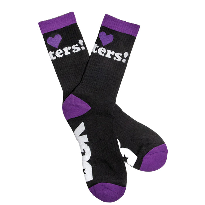 DGK Haters Black Purple Crew Socks