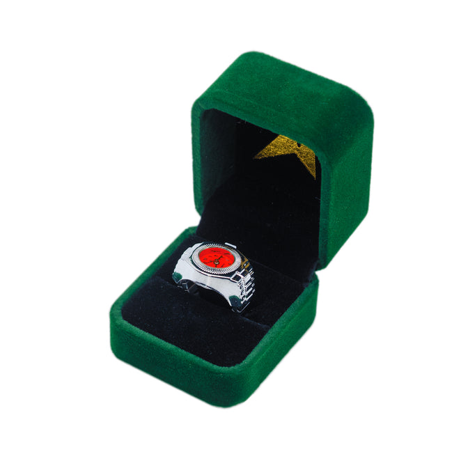 Carpet Company Silver Red Finger Watch