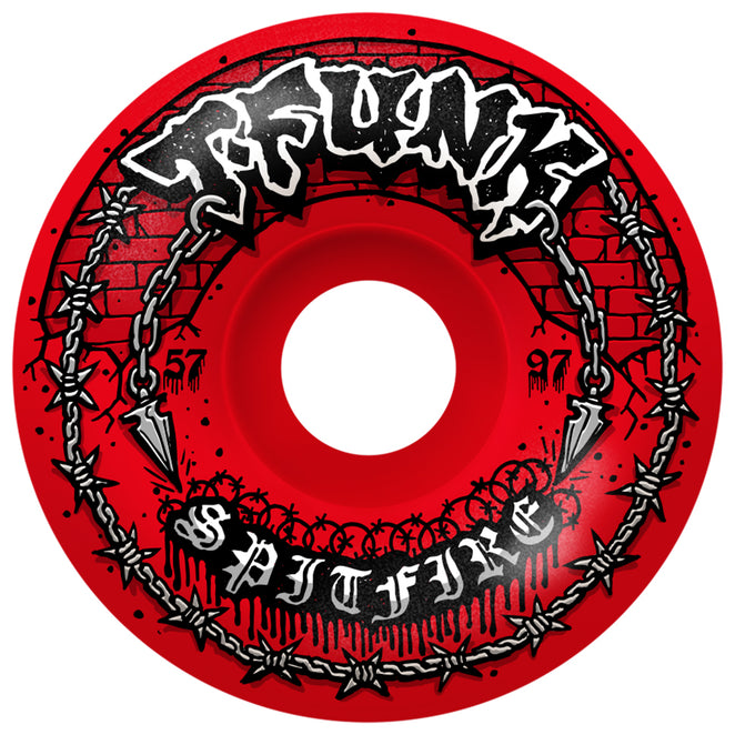 Spitfire T-Funk Raw Formula Four 97D Radial Full Red Wheels
