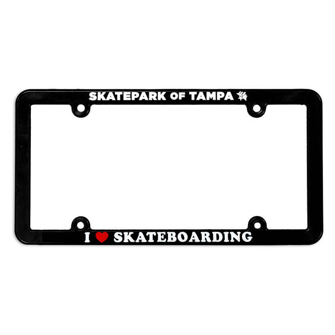 Skatepark of Tampa I Heart Skateboarding License Plate Frame